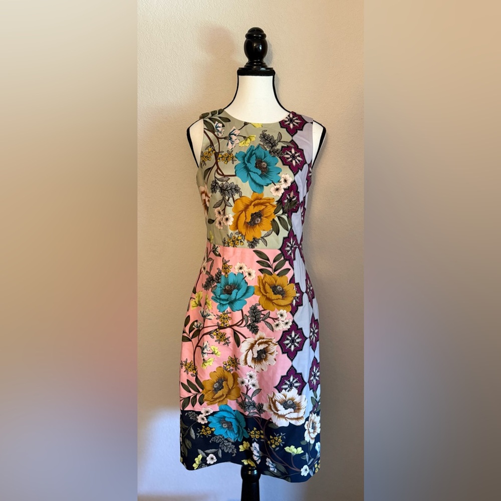 Anthropologie Floral Midi Dress in Pink, Teal, Mustard, Navy